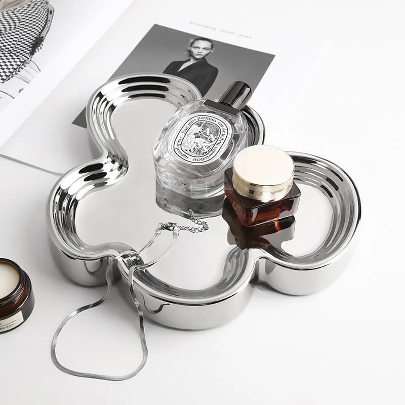 Silver Plated Ceramic Cloud Shaped Fruit Plate (4)