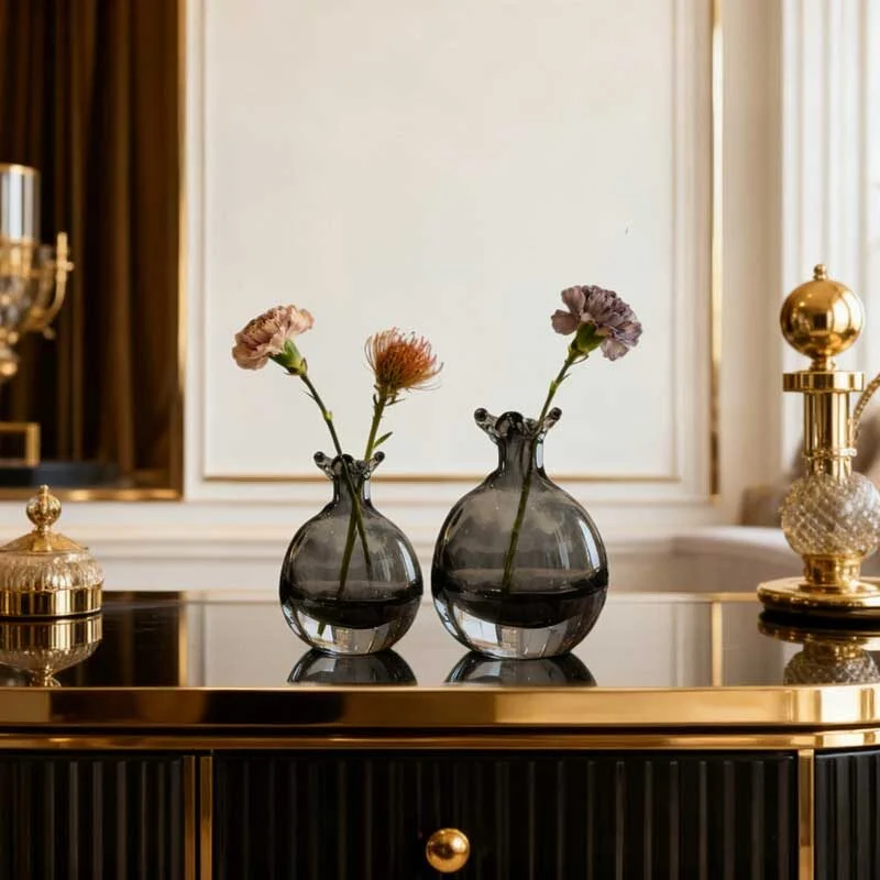 Small Mouth Sphere Glass Vase (3)