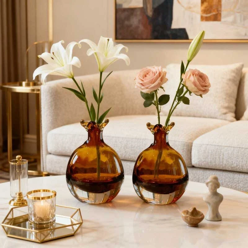 Small Mouth Sphere Glass Vase (4)