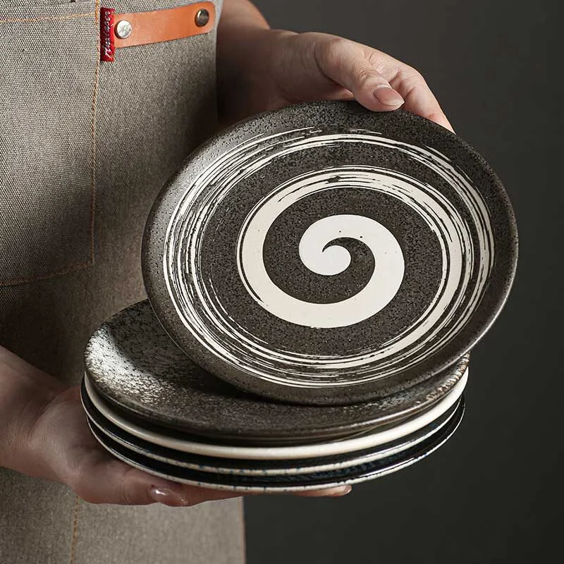 Spiral Pattern Ceramic Plate (4)