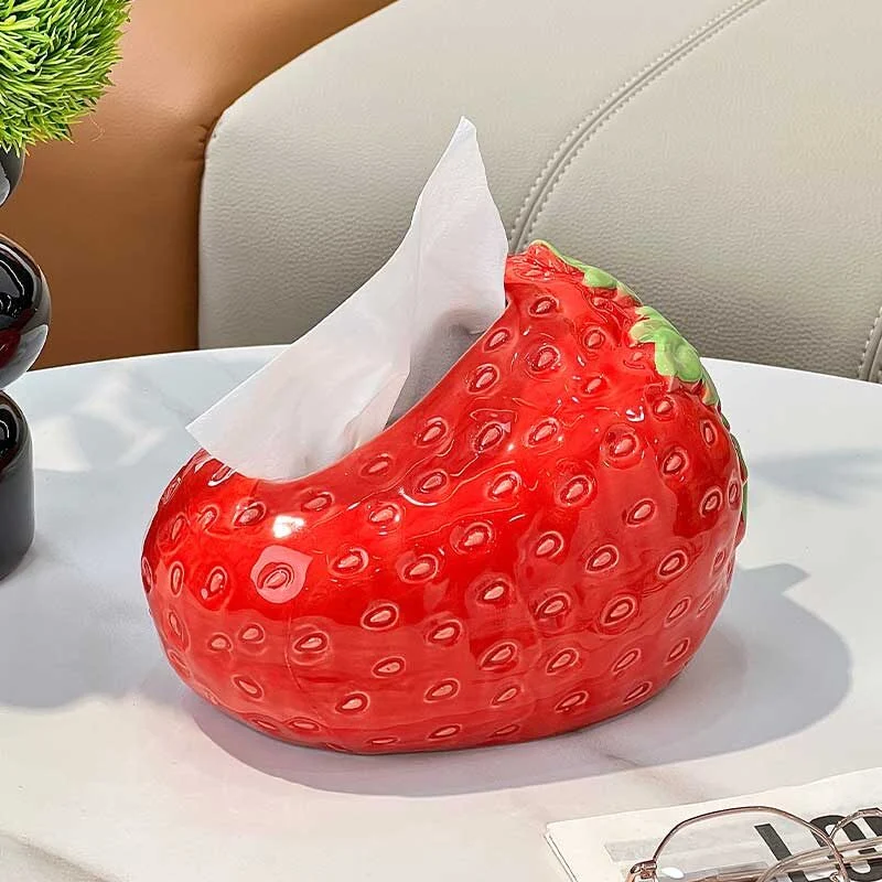 Strawberry Shaped Ceramic Tissue Box (1)