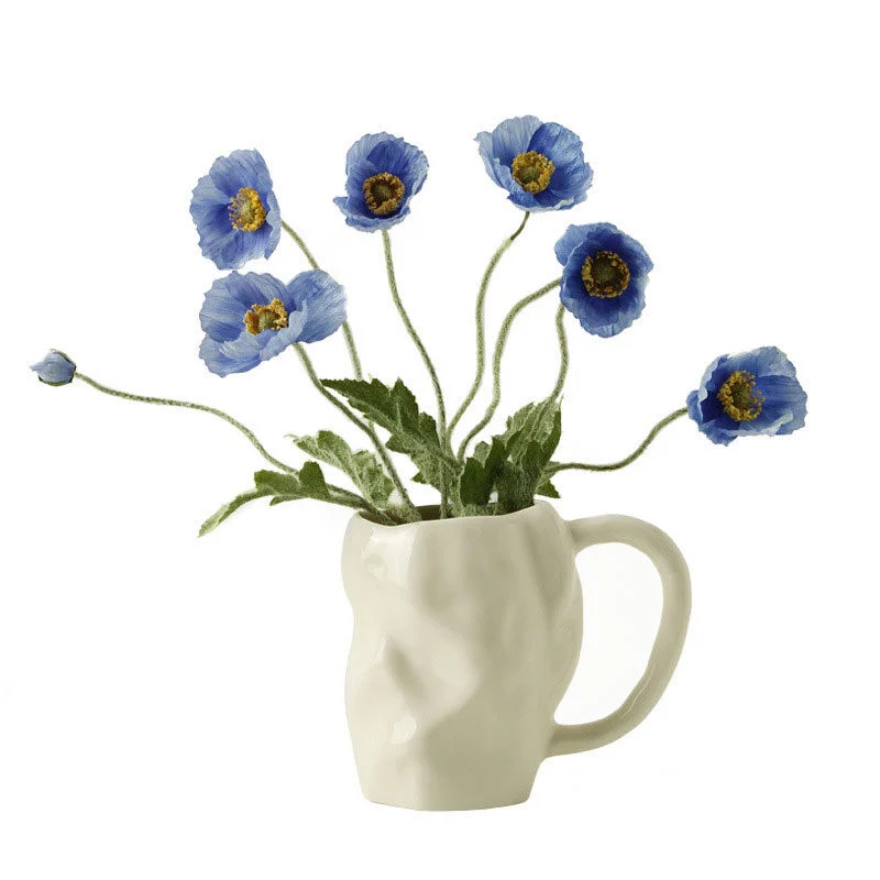 Textured Ceramic Tumbler Vase – Irregular Handmade Design (5)