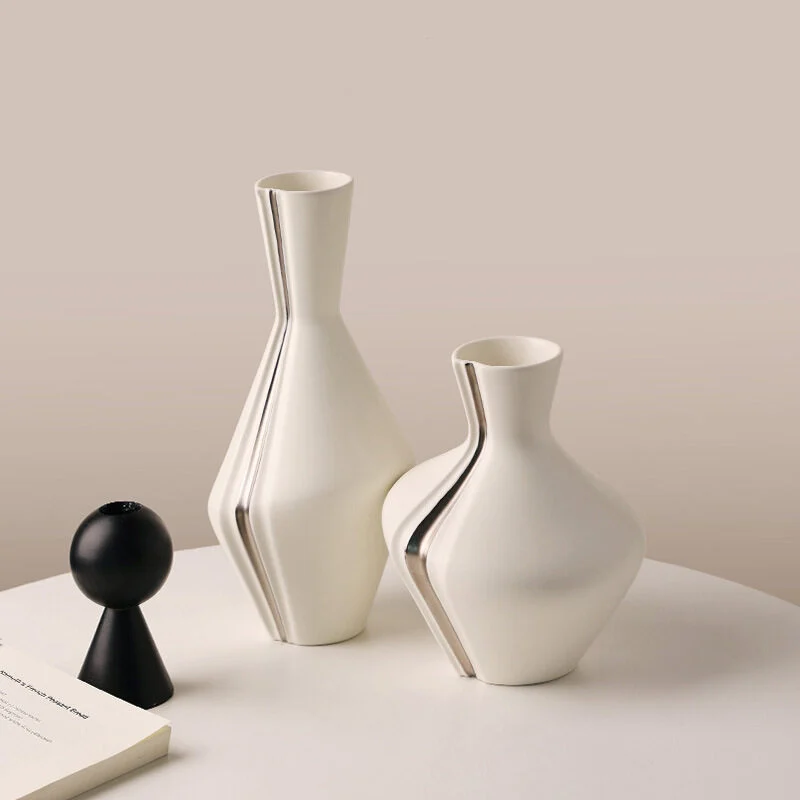 Tri Fold Ceramic Vase – Minimalist Matte Design (2)