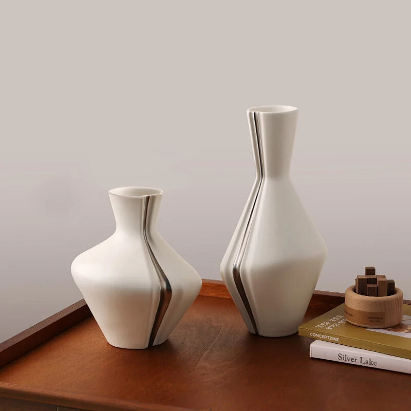 Tri Fold Ceramic Vase – Minimalist Matte Design (4)
