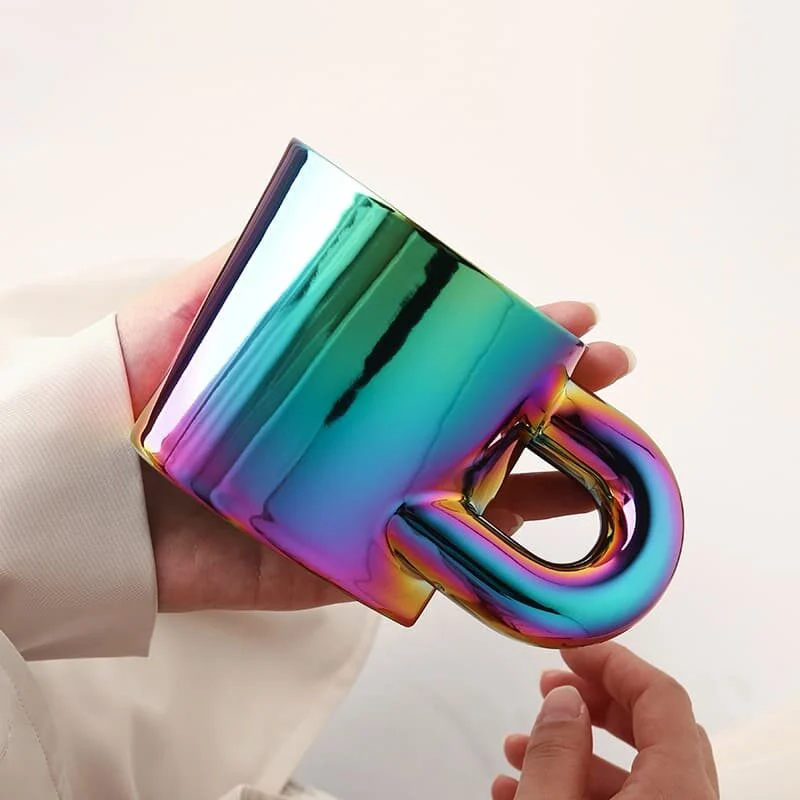 Silver Mirage U-Handle Ceramic Mug