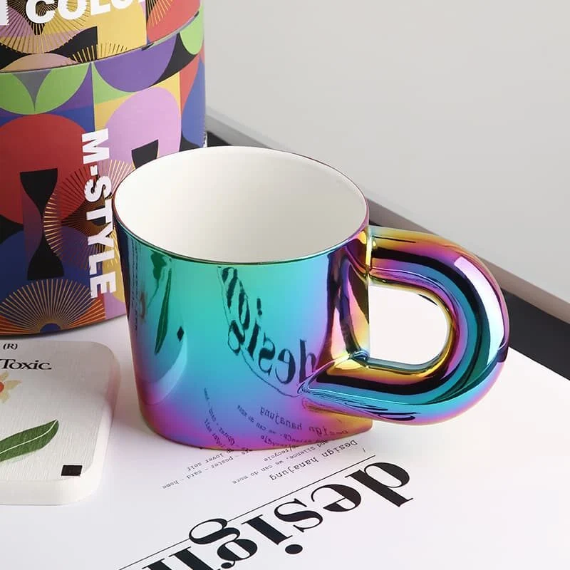 Silver Mirage U-Handle Ceramic Mug