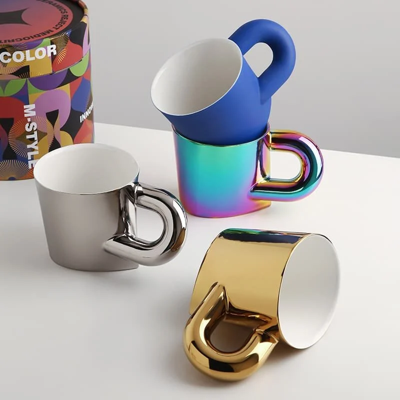 Silver Mirage U-Handle Ceramic Mug