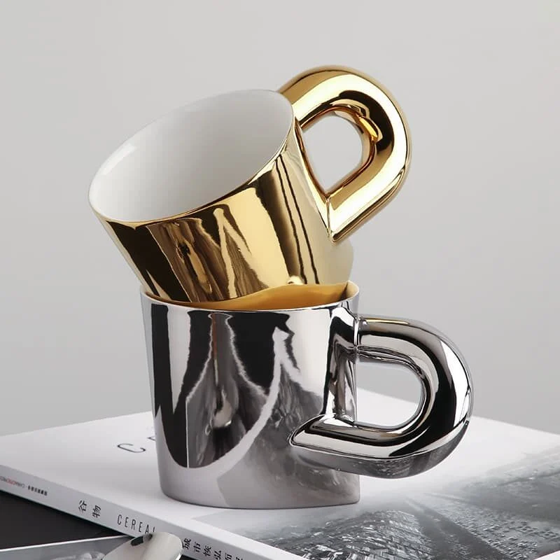 Silver Mirage U-Handle Ceramic Mug