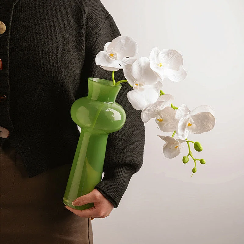 Verdant Luxe Vintage Green Glass Vase (3)