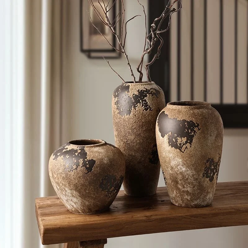 Vintage Dark Ceramic Jar Vase (3)