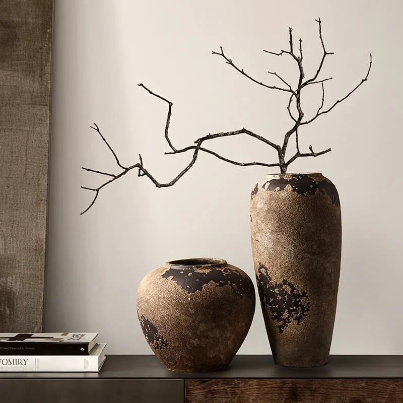 Vintage Dark Ceramic Jar Vase (5)