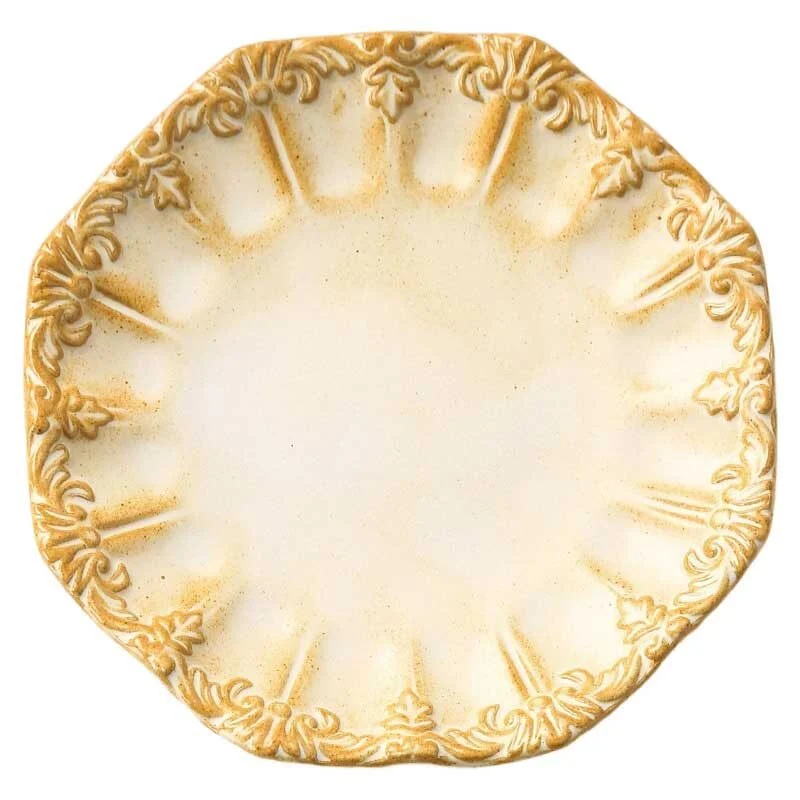 Vintage Embossed Ceramic Dinner Plate (2)