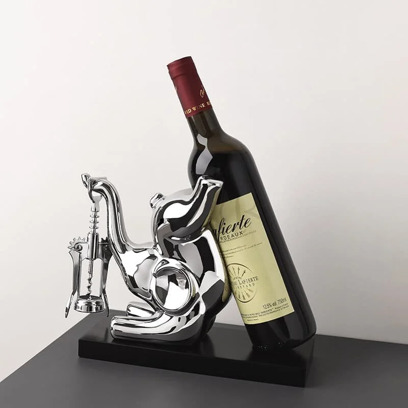 Elephant Silver Plated Ceramic Wine Holder (1)