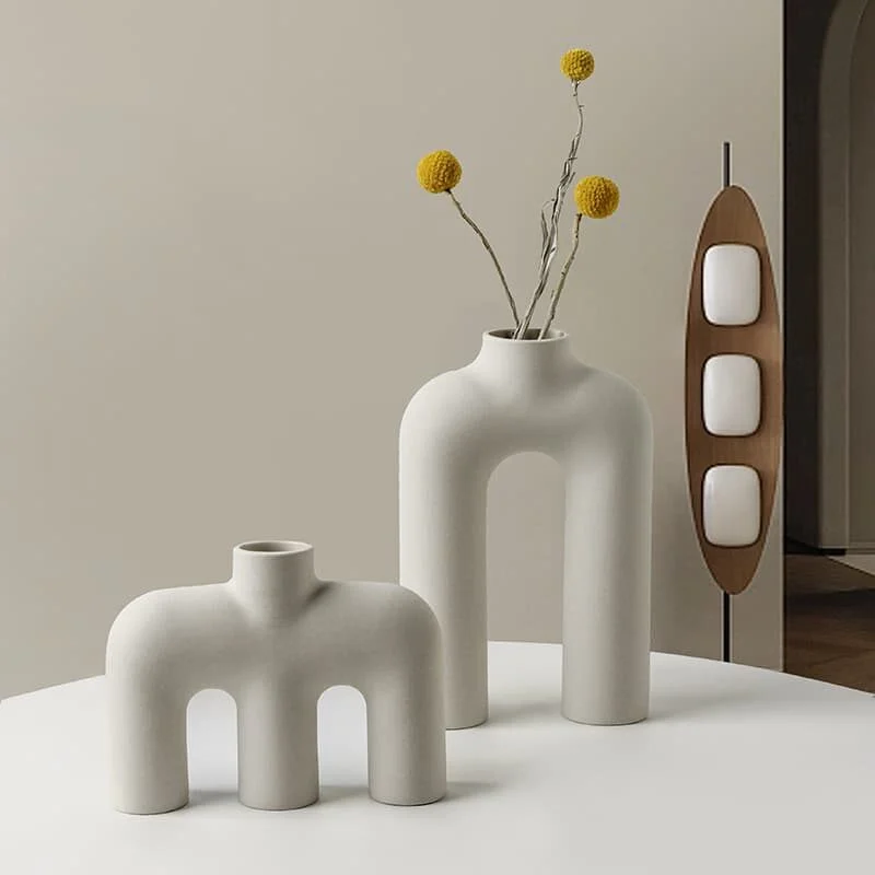 Letter Shaped White Ceramic Vase (1)