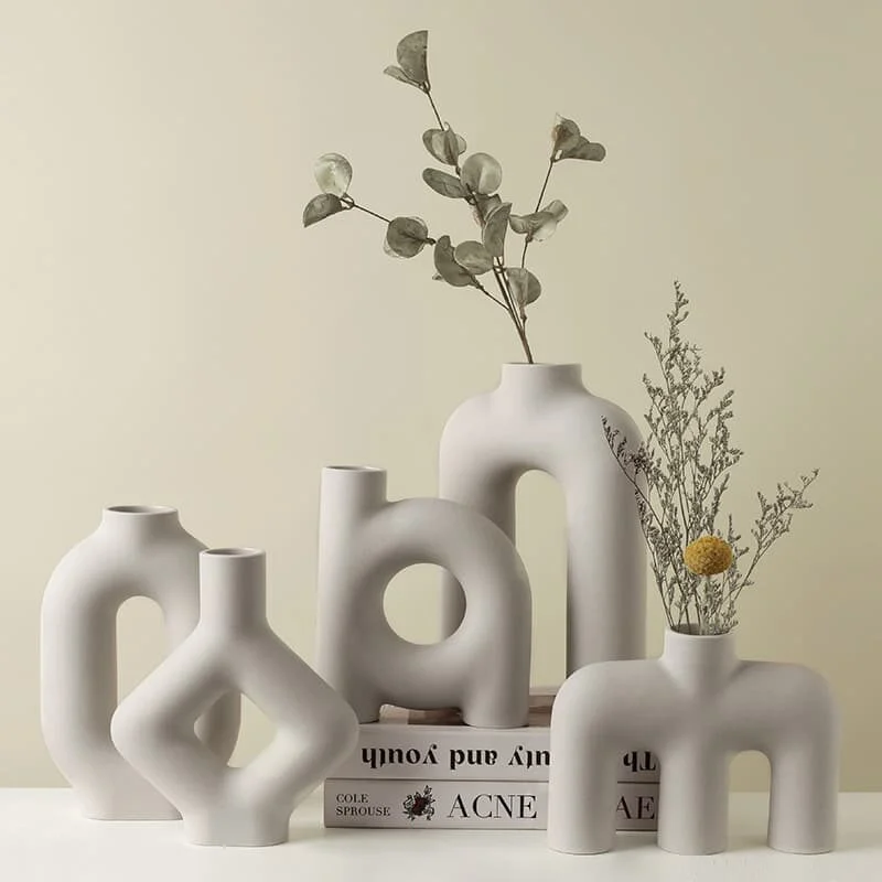 Letter Shaped White Ceramic Vase (2)