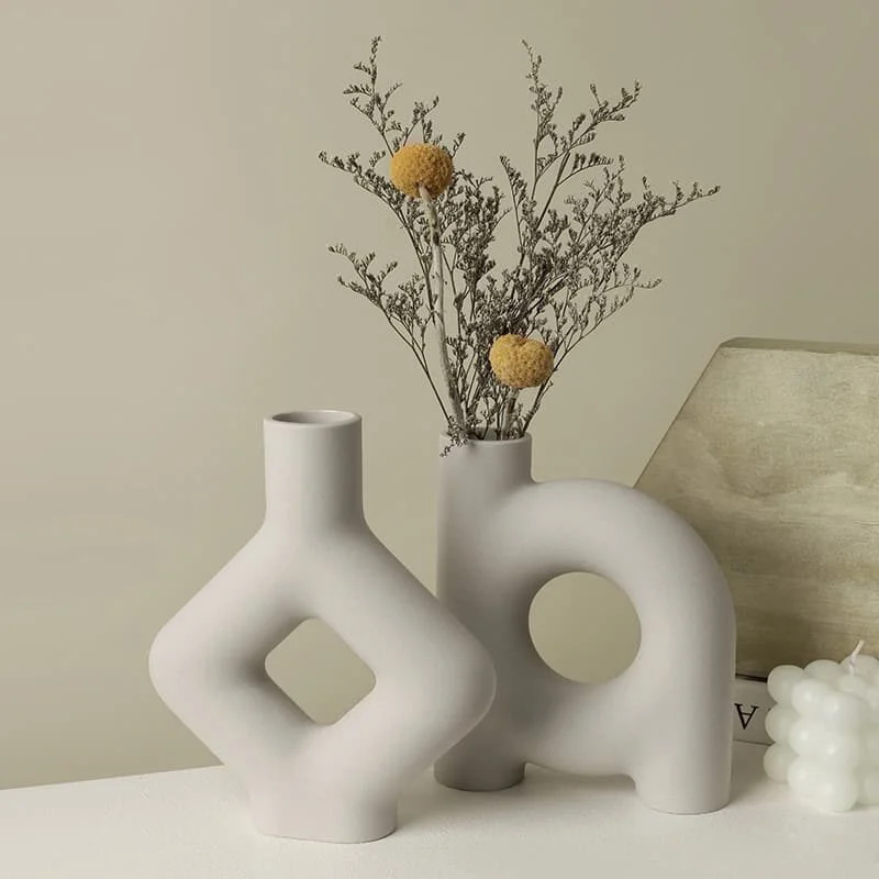 Letter Shaped White Ceramic Vase (3)