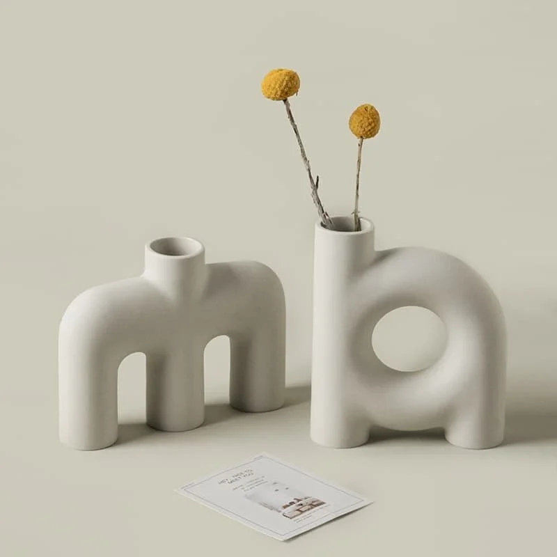 Letter Shaped White Ceramic Vase (4)