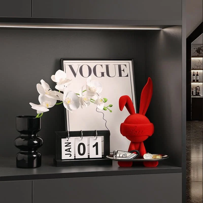 Red Rabbit Resin Sculptural (4)