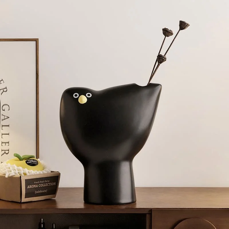 Chirpy Bird Ceramic Vase