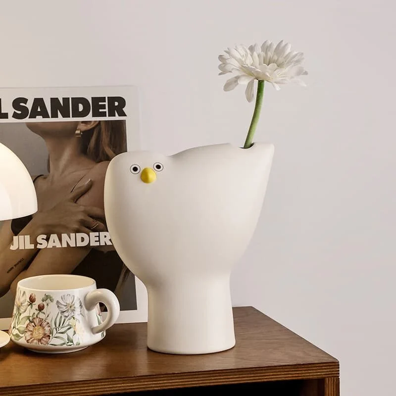 Chirpy Bird Ceramic Vase