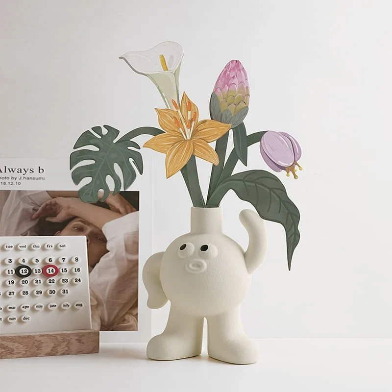 Playful Feet Ceramic Vase