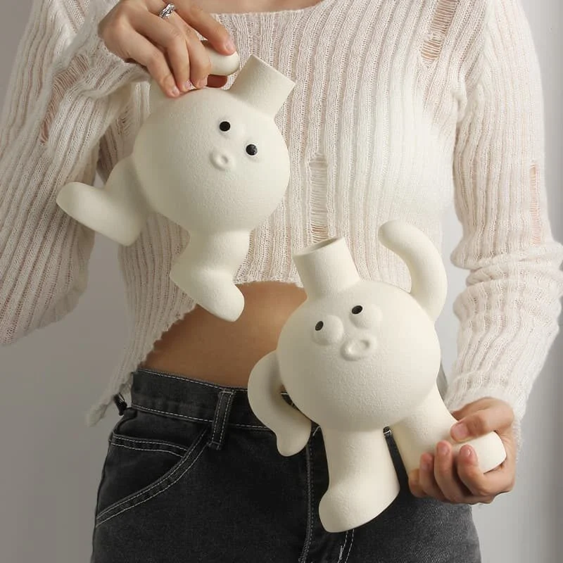 Playful Feet Ceramic Vase