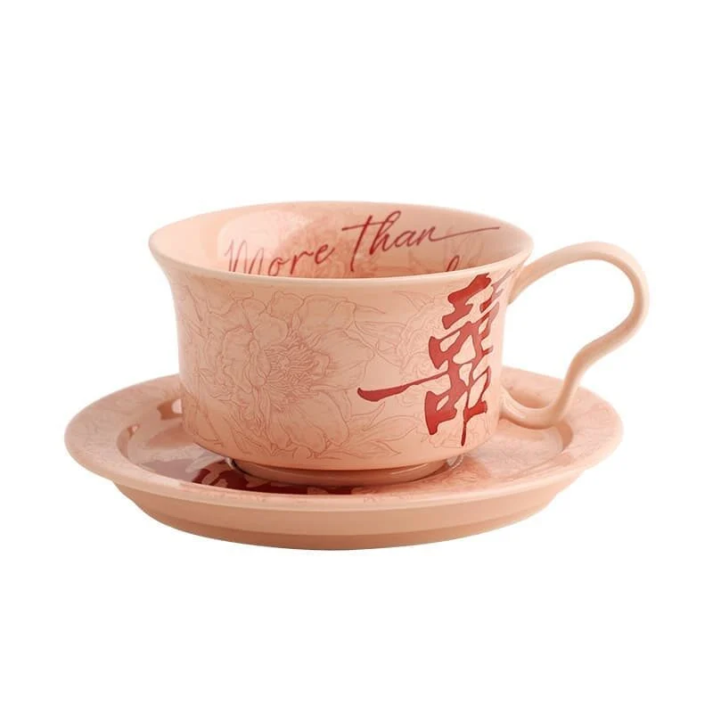 Double Happiness Ceramic Coffee & Tea Cup Set