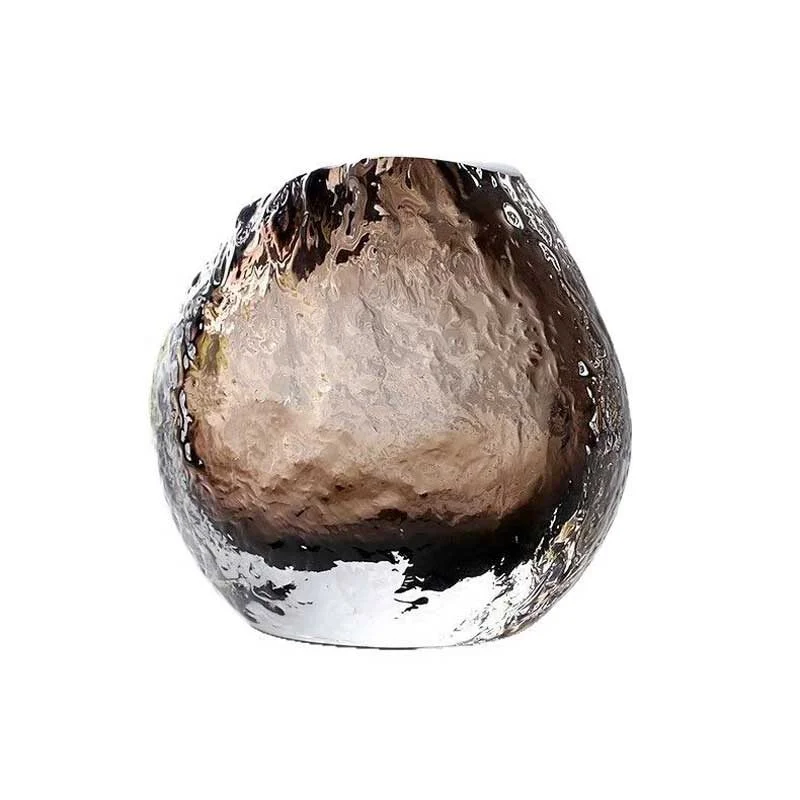 Rippled Deep-Tone Glass Vase