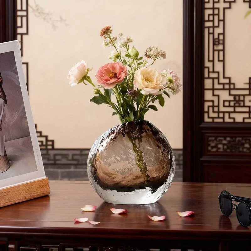 Italian Crystal Ripple Vase