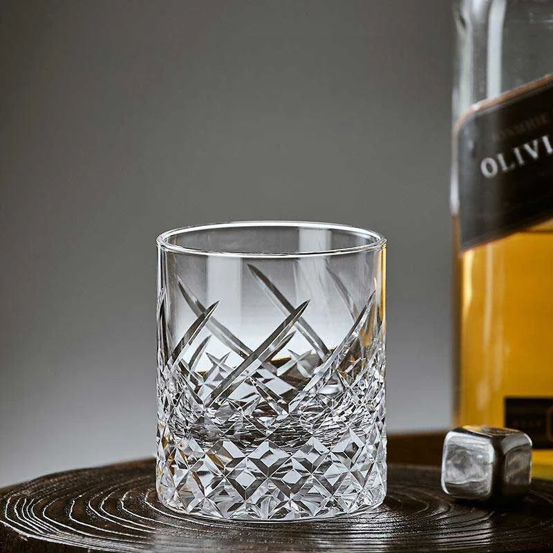 手工雕刻威士忌玻璃洋酒杯 (4)