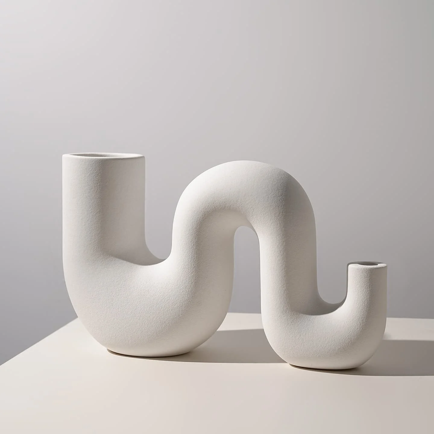 Pipe-Shaped Ceramic Vase