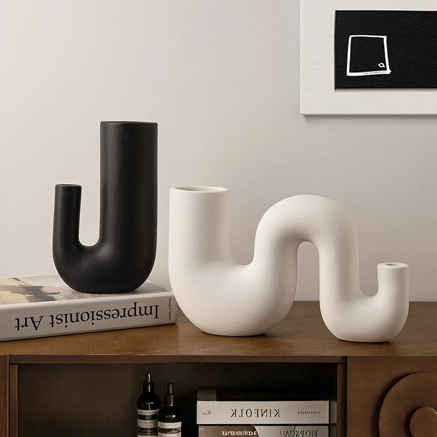 Pipe-Shaped Ceramic Vase