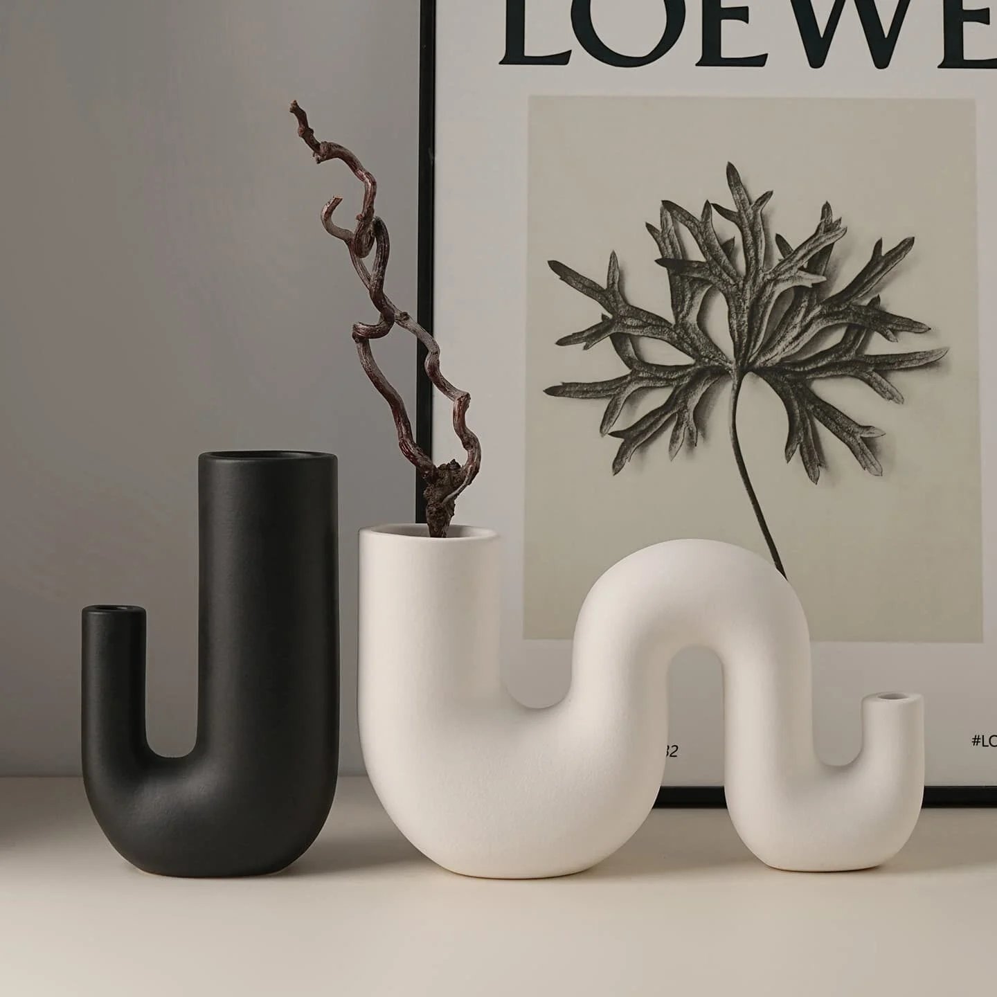Pipe-Shaped Ceramic Vase