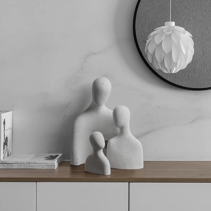 White Ceramic Human Figurine Bookend
