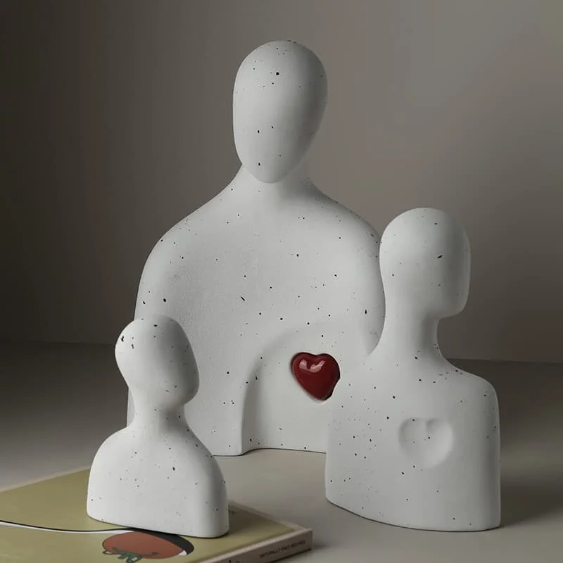 White Ceramic Human Figurine Bookend