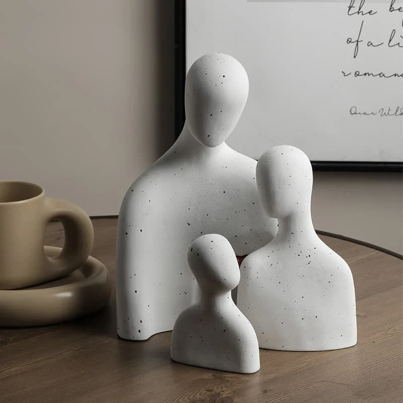 White Ceramic Human Figurine Bookend