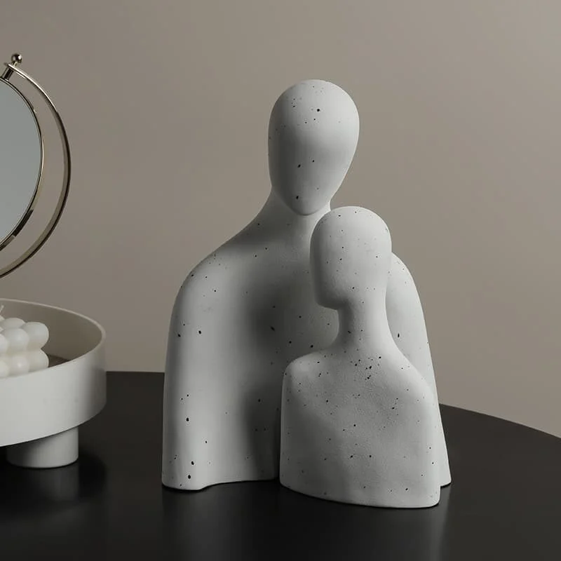 White Ceramic Human Figurine Bookend
