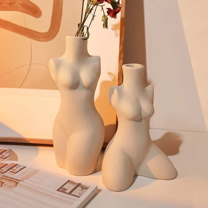Human Form Ceramic Raw Vase