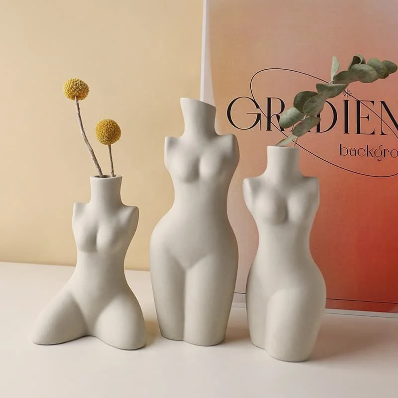 Human Form Ceramic Raw Vase