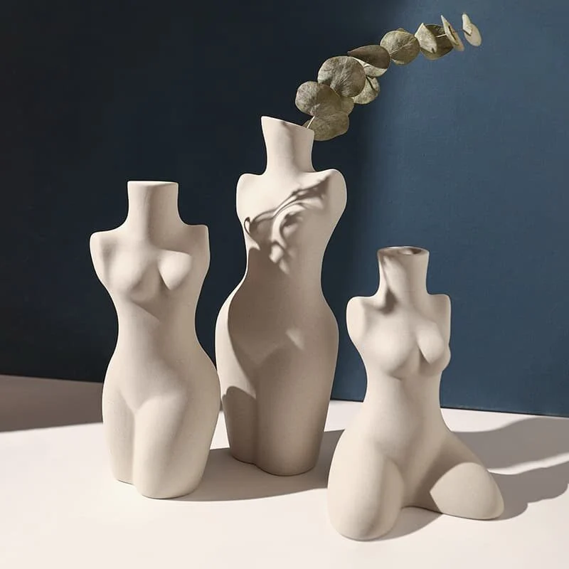 Human Form Ceramic Raw Vase