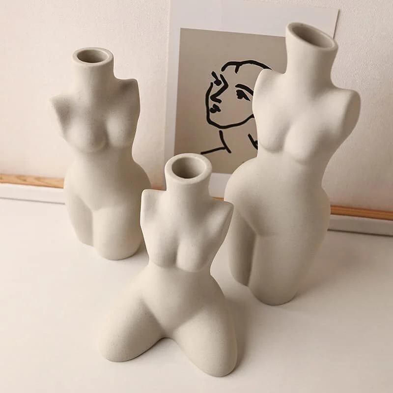 Human Form Ceramic Raw Vase
