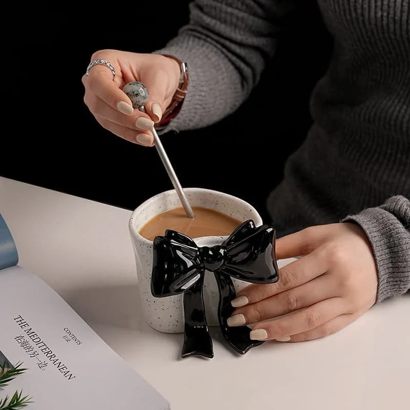 Bow Handle Ceramic Mug