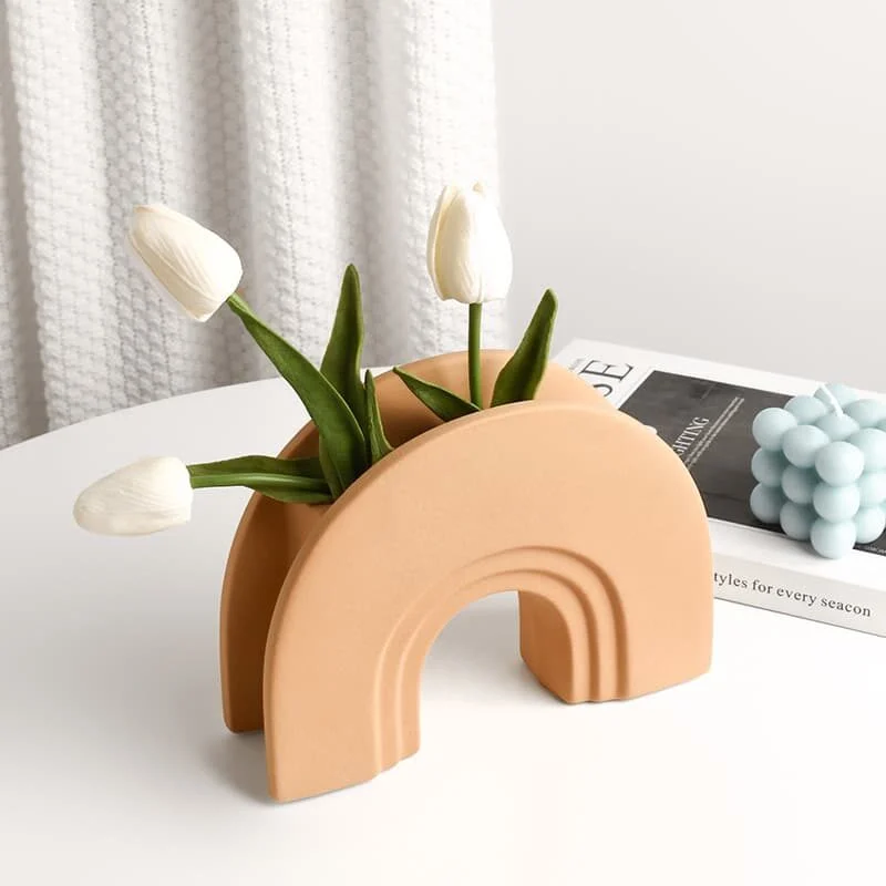 Ceramic Arch Vase – Sculptural Home Décor