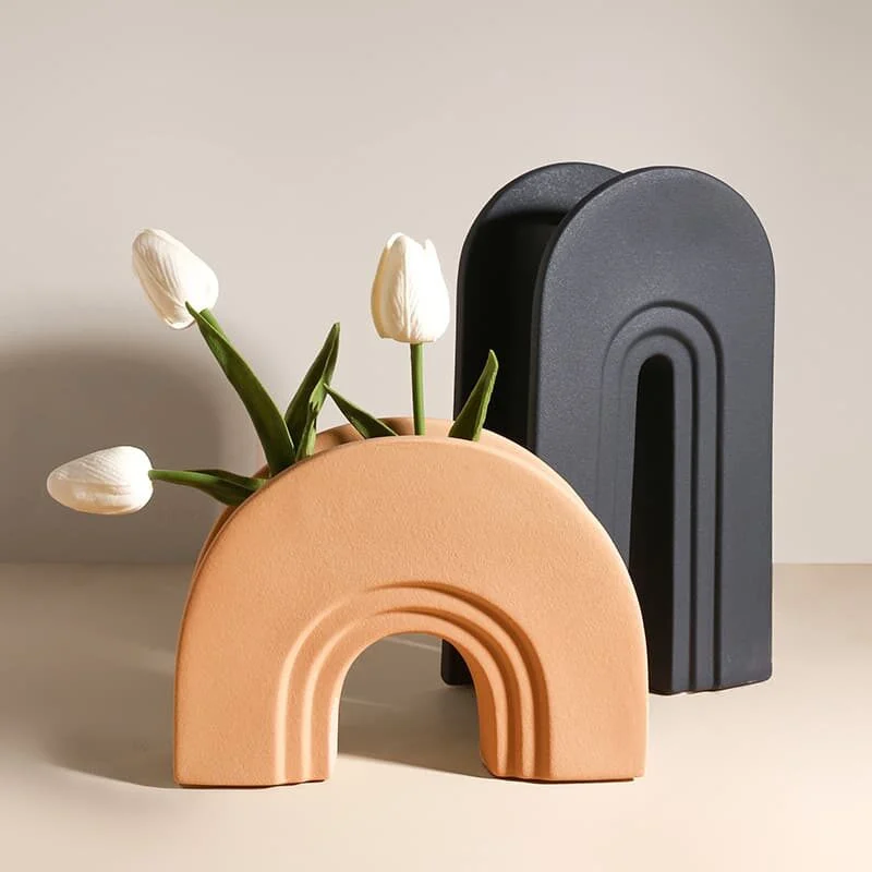 Ceramic Arch Vase – Sculptural Home Décor