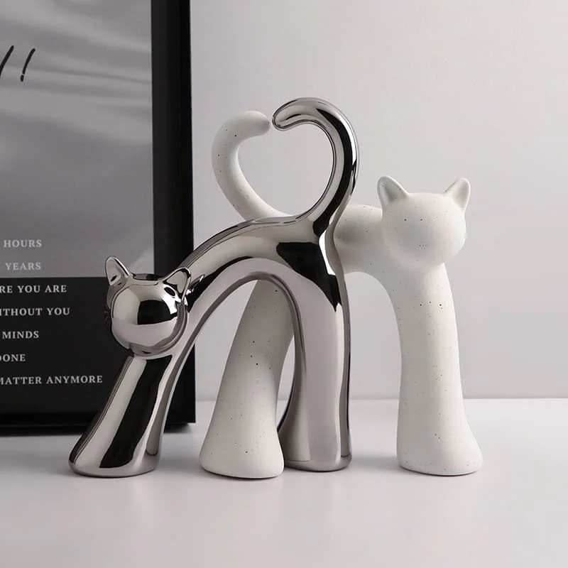 陶瓷猫咪爱心组合 (3)